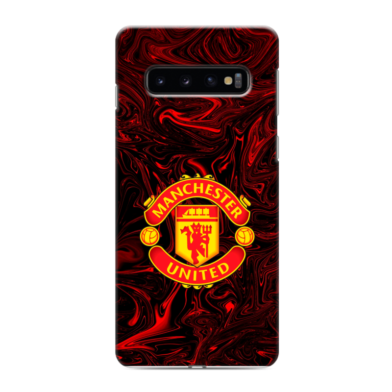 Силиконовый противоударный чехол на Samsung Galaxy S10 с принтом Manchester United Силиконовый противоударный чехол на Samsung Galaxy S10 с принтом Manchester United