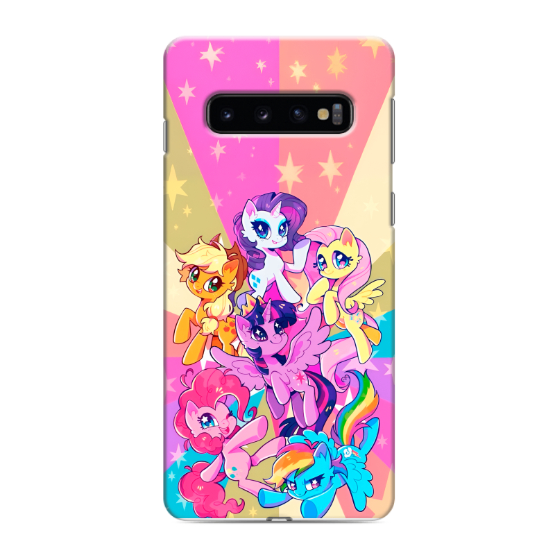Силиконовый противоударный чехол на Samsung Galaxy S10 с принтом My little pony Дружба чудо Силиконовый противоударный чехол на Samsung Galaxy S10 с принтом My little pony Дружба чудо