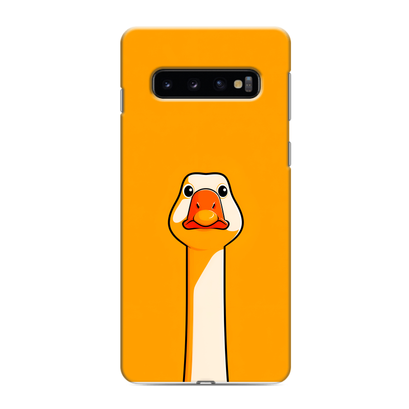 Силиконовый противоударный чехол на Samsung Galaxy S10 с принтом Смешная утка Силиконовый противоударный чехол на Samsung Galaxy S10 с принтом Смешная утка