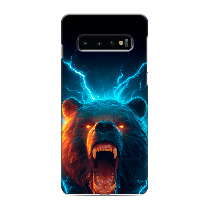 Силиконовый противоударный чехол на Samsung Galaxy S10 с принтом Медведь Силиконовый противоударный чехол на Samsung Galaxy S10 с принтом Медведь