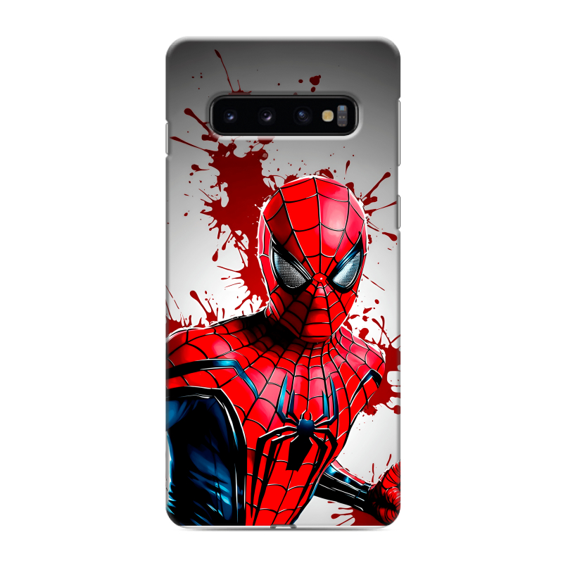 Силиконовый противоударный чехол на Samsung Galaxy S10 с принтом Spiderman Человек паук Силиконовый противоударный чехол на Samsung Galaxy S10 с принтом Spiderman Человек паук
