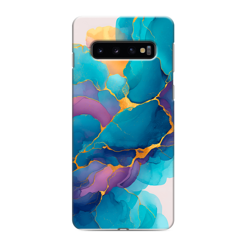 Силиконовый противоударный чехол на Samsung Galaxy S10 с принтом Мрамор блестки Силиконовый противоударный чехол на Samsung Galaxy S10 с принтом Мрамор блестки