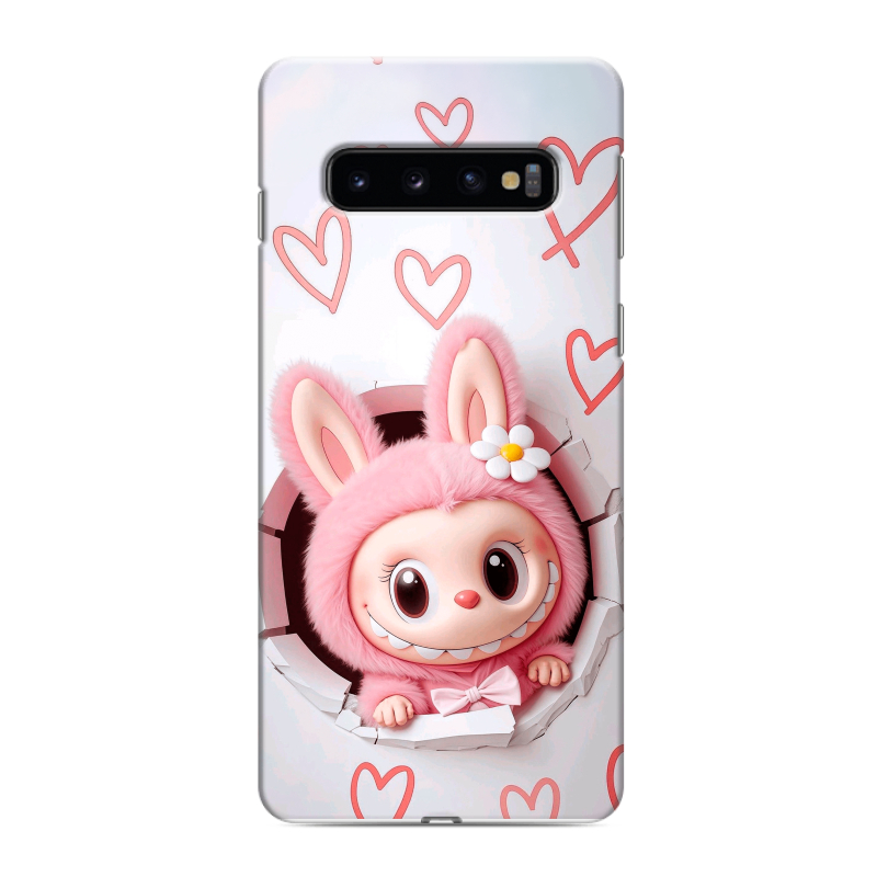 Силиконовый противоударный чехол на Samsung Galaxy S10 с принтом Labubu Лабубу Силиконовый противоударный чехол на Samsung Galaxy S10 с принтом Labubu Лабубу