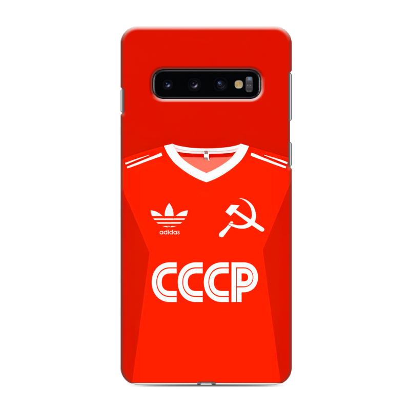 Силиконовый противоударный чехол на Samsung Galaxy S10 с принтом Флаг Герб СССР Силиконовый противоударный чехол на Samsung Galaxy S10 с принтом Флаг Герб СССР