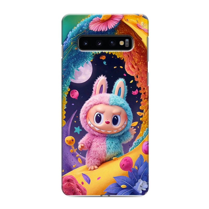 Силиконовый противоударный чехол на Samsung Galaxy S10 с принтом Labubu Лабубу Силиконовый противоударный чехол на Samsung Galaxy S10 с принтом Labubu Лабубу