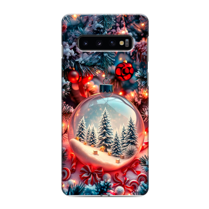Силиконовый противоударный чехол на Samsung Galaxy S10 с принтом Новый год Силиконовый противоударный чехол на Samsung Galaxy S10 с принтом Новый год