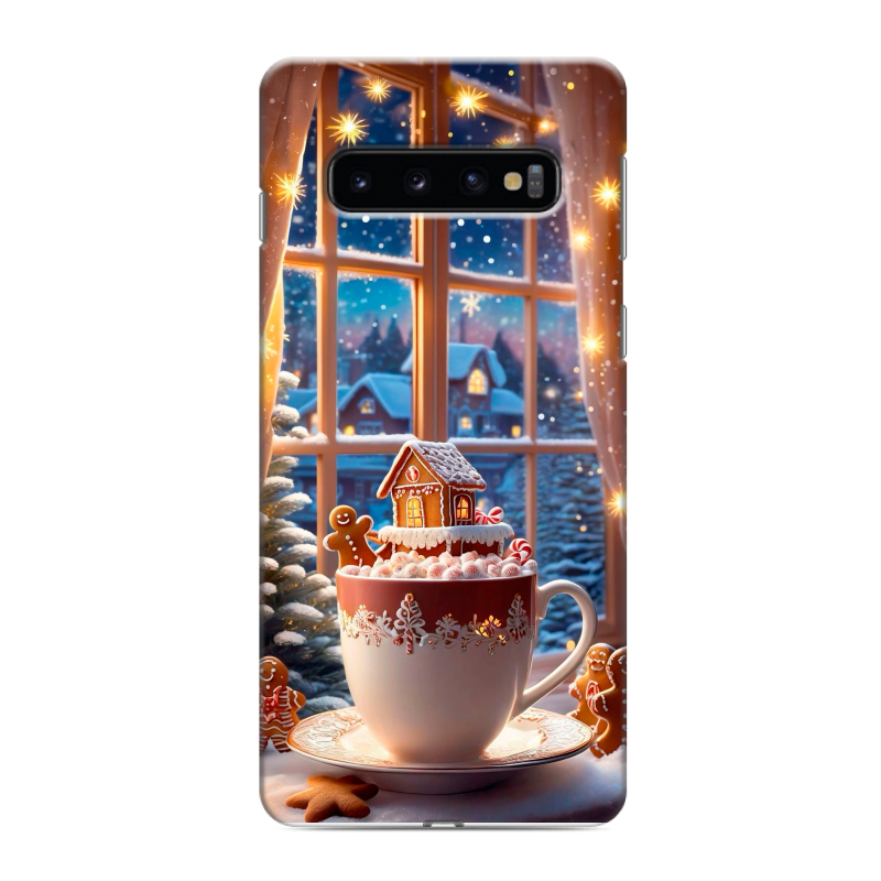 Силиконовый противоударный чехол на Samsung Galaxy S10 с принтом Новый год Силиконовый противоударный чехол на Samsung Galaxy S10 с принтом Новый год