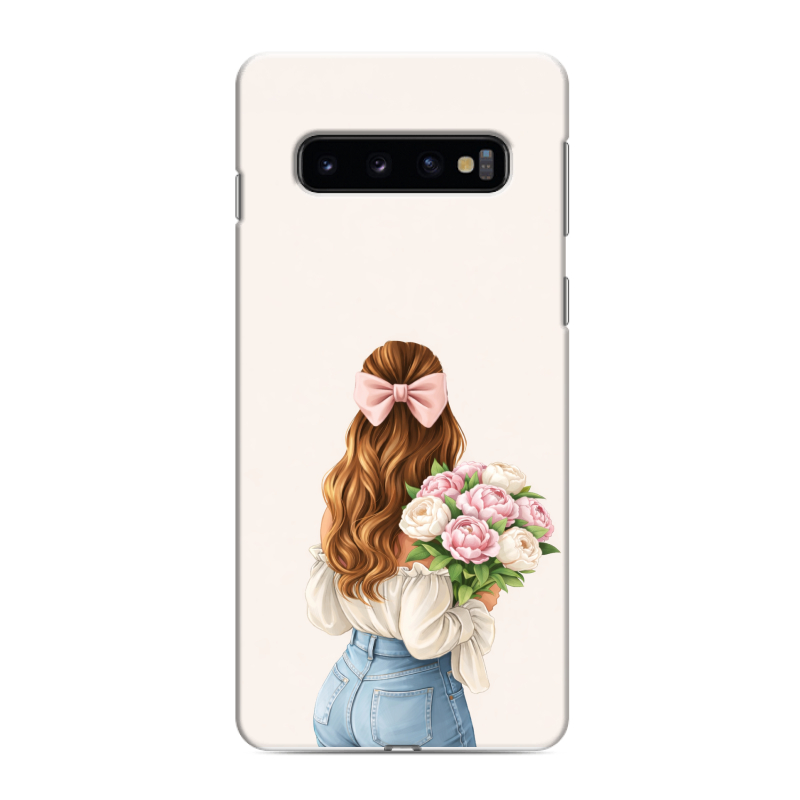 Силиконовый противоударный чехол на Samsung Galaxy S10 с принтом женский Силиконовый противоударный чехол на Samsung Galaxy S10 с принтом женский