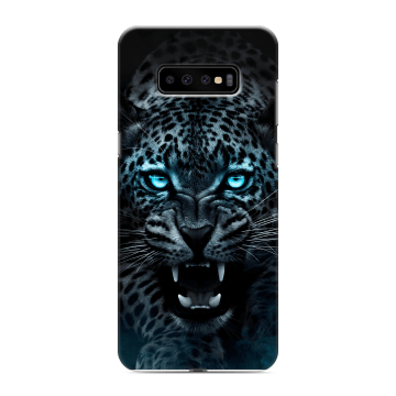 Силиконовый чехол на Samsung Galaxy S10 Plus с принтом Темный леопард Силиконовый чехол на Samsung Galaxy S10 Plus с принтом Темный леопард