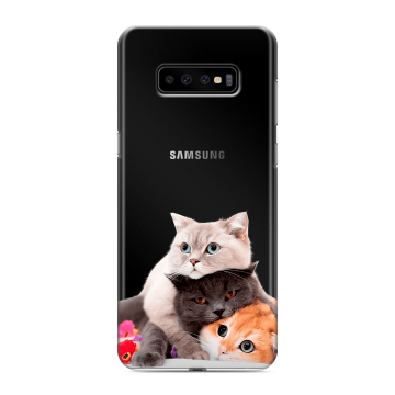 Силиконовый чехол на Samsung Galaxy S10 Plus с принтом Кошки Силиконовый чехол на Samsung Galaxy S10 Plus с принтом Кошки
