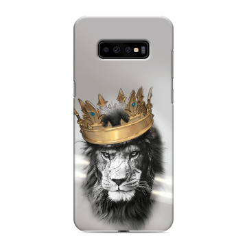 Силиконовый чехол на Samsung Galaxy S10 Plus с принтом Лев с короной Силиконовый чехол на Samsung Galaxy S10 Plus с принтом Лев с короной