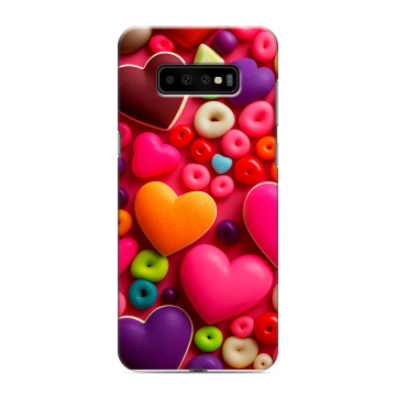 Силиконовый чехол на Samsung Galaxy S10 Plus с принтом Сердечки Силиконовый чехол на Samsung Galaxy S10 Plus с принтом Сердечки
