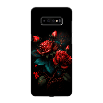 Силиконовый чехол на Samsung Galaxy S10 Plus с принтом Розы красные