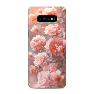 Силиконовый чехол на Samsung Galaxy S10 Plus с принтом Розовые розы Силиконовый чехол на Samsung Galaxy S10 Plus с принтом Розовые розы
