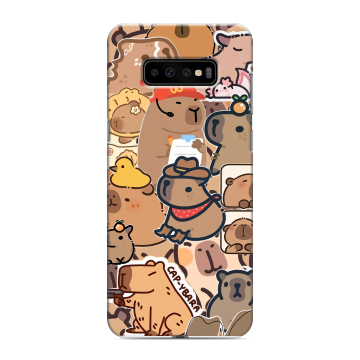 Силиконовый чехол на Samsung Galaxy S10 Plus с принтом капибара