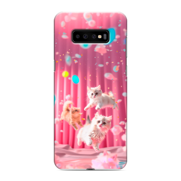 Силиконовый чехол на Samsung Galaxy S10 Plus с принтом милые котики Силиконовый чехол на Samsung Galaxy S10 Plus с принтом милые котики