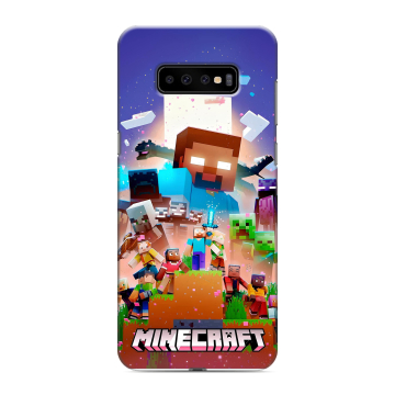Силиконовый чехол на Samsung Galaxy S10 Plus с принтом Майнкрафт Minecraft