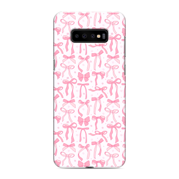 Силиконовый чехол на Samsung Galaxy S10 Plus с принтом Розовые бантики