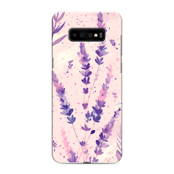 Силиконовый чехол на Samsung Galaxy S10 Plus с принтом цветы лаванда Силиконовый чехол на Samsung Galaxy S10 Plus с принтом цветы лаванда