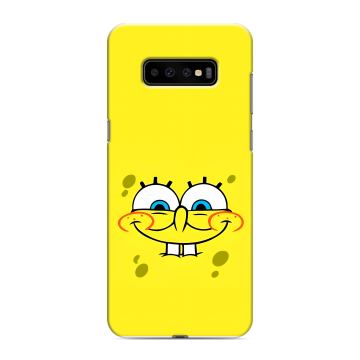 Силиконовый чехол на Samsung Galaxy S10 Plus с принтом спанчбоб спанч боб