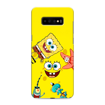 Силиконовый чехол на Samsung Galaxy S10 Plus с принтом Спанч боб Спанчбоб
