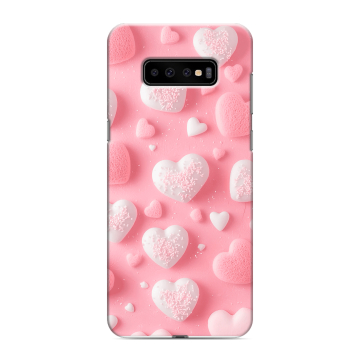 Силиконовый чехол на Samsung Galaxy S10 Plus с принтом Сердечки