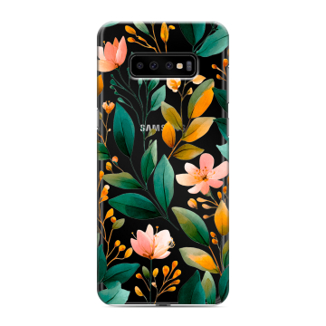 Силиконовый чехол на Samsung Galaxy S10 Plus с принтом Цветы паттерн Силиконовый чехол на Samsung Galaxy S10 Plus с принтом Цветы паттерн