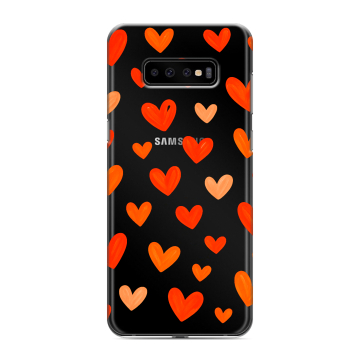 Силиконовый чехол на Samsung Galaxy S10 Plus с принтом Сердечки Силиконовый чехол на Samsung Galaxy S10 Plus с принтом Сердечки