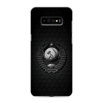 Силиконовый чехол на Samsung Galaxy S10 Plus с принтом Герб Флаг СССР