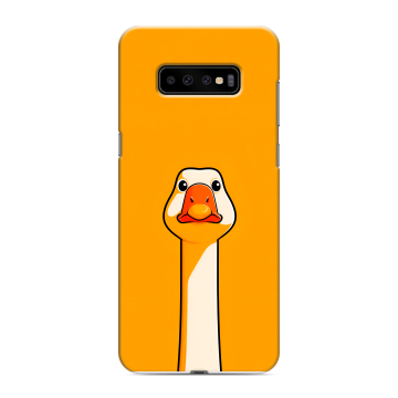 Силиконовый чехол на Samsung Galaxy S10 Plus с принтом Смешная утка Силиконовый чехол на Samsung Galaxy S10 Plus с принтом Смешная утка
