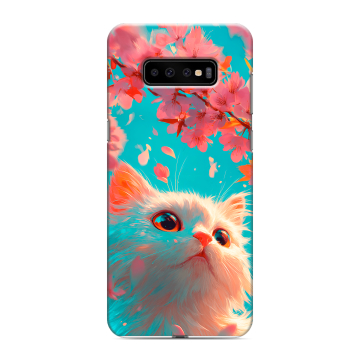 Силиконовый чехол на Samsung Galaxy S10 Plus с принтом Красивый кот Силиконовый чехол на Samsung Galaxy S10 Plus с принтом Красивый кот