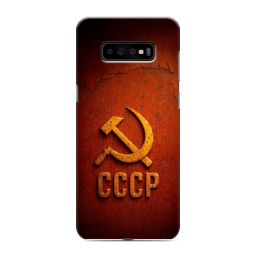 Силиконовый чехол на Samsung Galaxy S10 Plus с принтом Флаг Герб СССР Силиконовый чехол на Samsung Galaxy S10 Plus с принтом Флаг Герб СССР