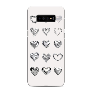 Силиконовый чехол на Samsung Galaxy S10 Plus с принтом Y2K сердечки Силиконовый чехол на Samsung Galaxy S10 Plus с принтом Y2K сердечки