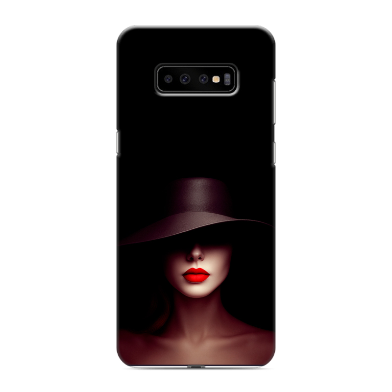 Пластиковый чехол на Samsung Galaxy S10 Plus с принтом Девушка в шляпе Пластиковый чехол на Samsung Galaxy S10 Plus с принтом Девушка в шляпе