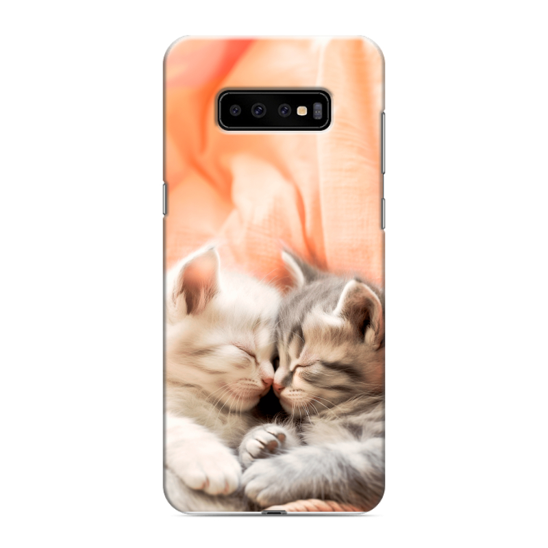 Силиконовый противоударный чехол на Samsung Galaxy S10 Plus с принтом Котята Силиконовый противоударный чехол на Samsung Galaxy S10 Plus с принтом Котята