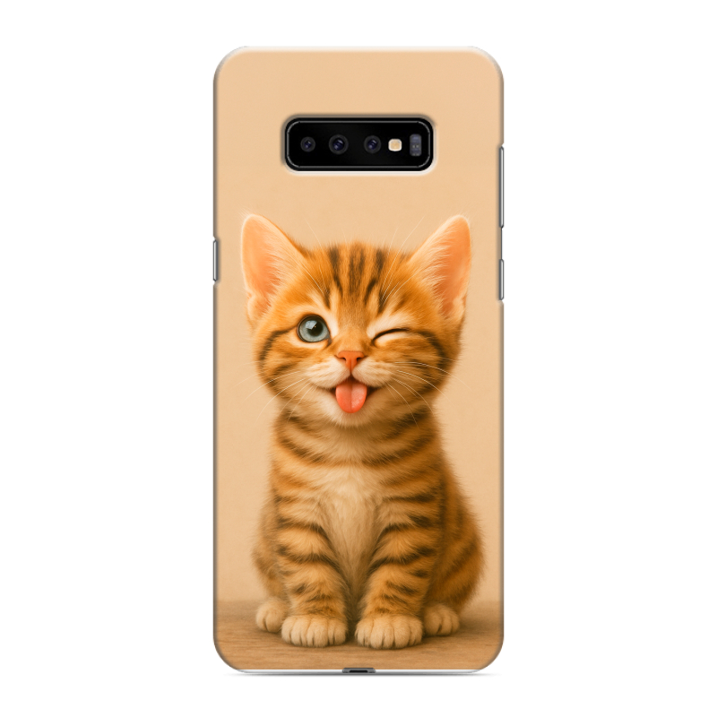Силиконовый противоударный чехол на Samsung Galaxy S10 Plus с принтом котенок Силиконовый противоударный чехол на Samsung Galaxy S10 Plus с принтом котенок