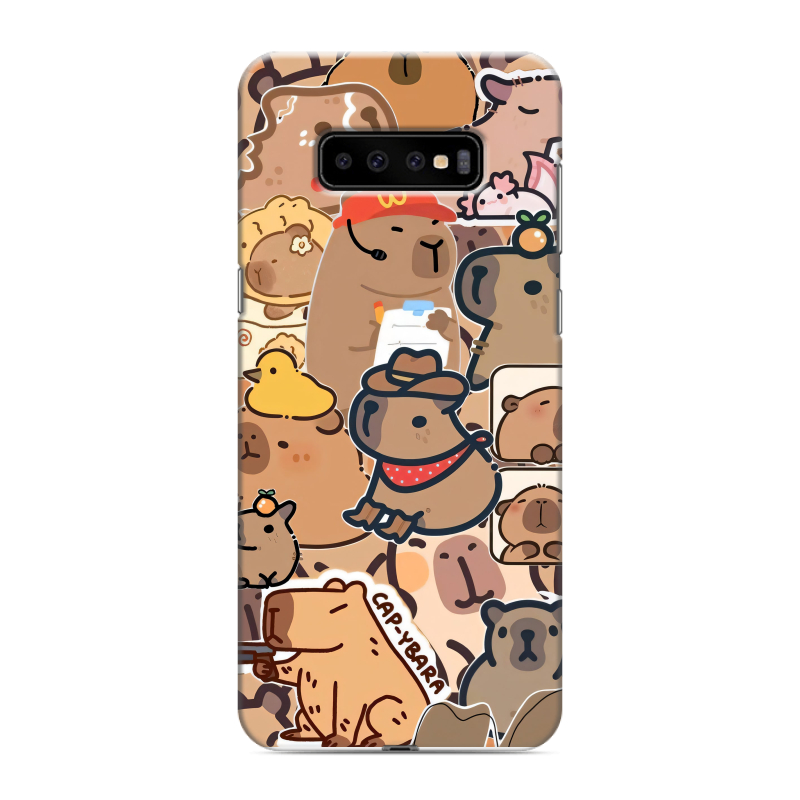 Силиконовый чехол на Samsung Galaxy S10 Plus с принтом капибара Силиконовый чехол на Samsung Galaxy S10 Plus с принтом капибара