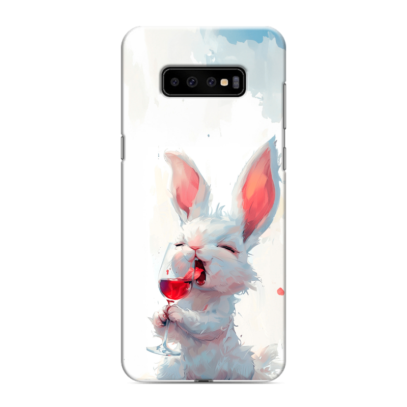 Силиконовый противоударный чехол на Samsung Galaxy S10 Plus с принтом кролик зайчик Силиконовый противоударный чехол на Samsung Galaxy S10 Plus с принтом кролик зайчик