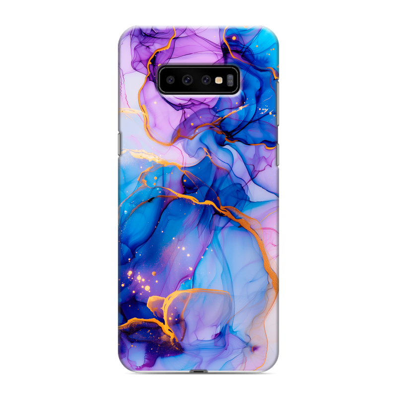 Силиконовый чехол на Samsung Galaxy S10 Plus с принтом синий мрамор Силиконовый чехол на Samsung Galaxy S10 Plus с принтом синий мрамор