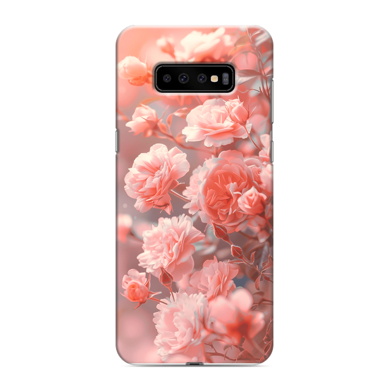 Силиконовый противоударный чехол на Samsung Galaxy S10 Plus с принтом Розы цветы Силиконовый противоударный чехол на Samsung Galaxy S10 Plus с принтом Розы цветы