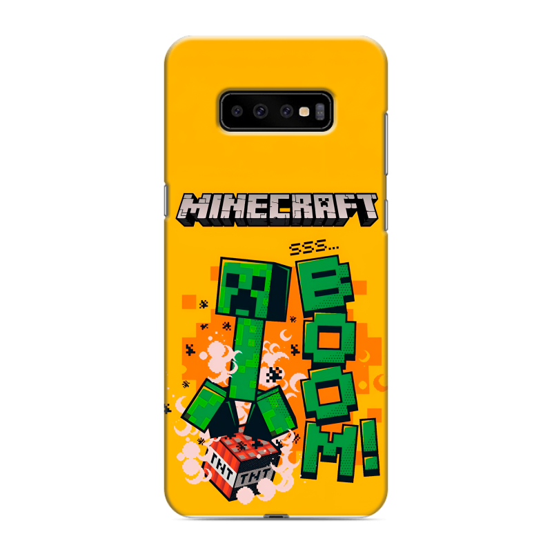 Пластиковый чехол на Samsung Galaxy S10 Plus с принтом Майнкрафт Minecraft Пластиковый чехол на Samsung Galaxy S10 Plus с принтом Майнкрафт Minecraft