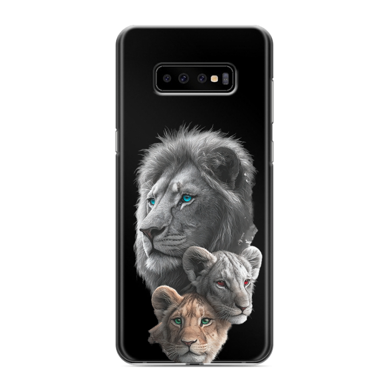 Силиконовый противоударный чехол на Samsung Galaxy S10 Plus с принтом Львы Силиконовый противоударный чехол на Samsung Galaxy S10 Plus с принтом Львы