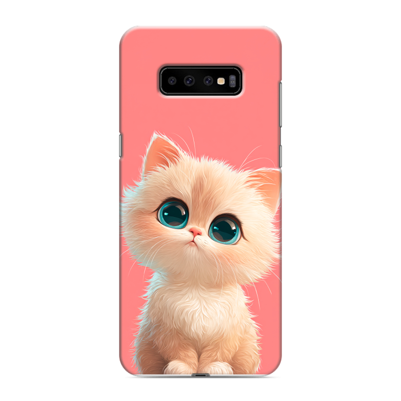 Силиконовый чехол на Samsung Galaxy S10 Plus с принтом Розовый котенок Силиконовый чехол на Samsung Galaxy S10 Plus с принтом Розовый котенок