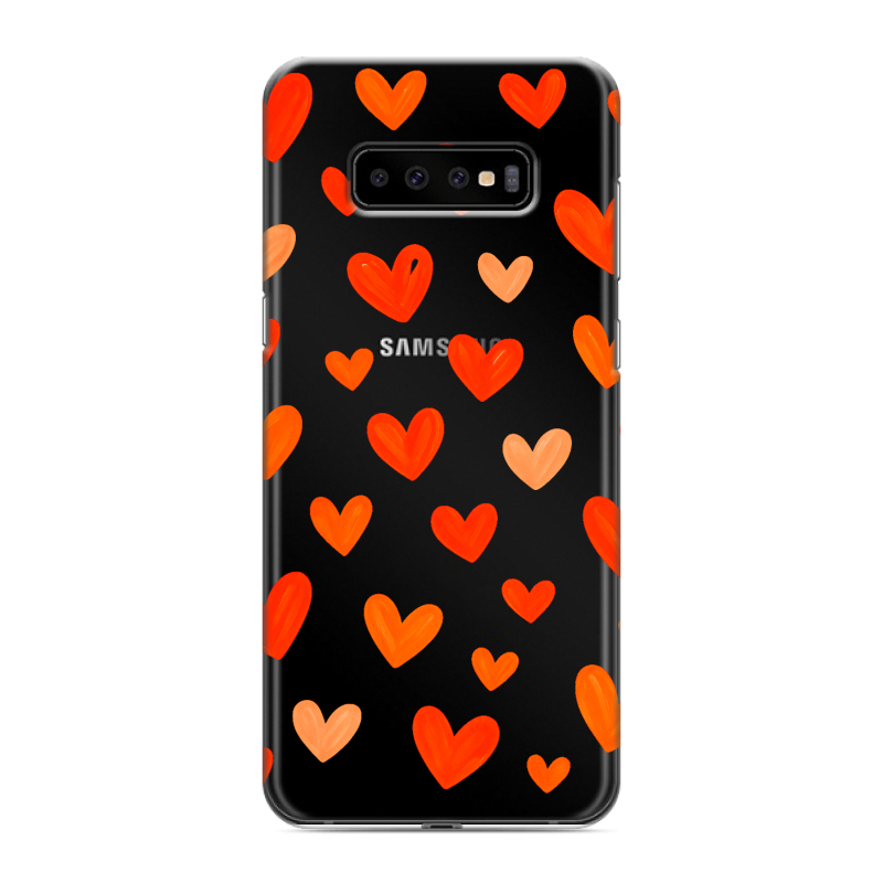 Силиконовый чехол на Samsung Galaxy S10 Plus с принтом Сердечки Силиконовый чехол на Samsung Galaxy S10 Plus с принтом Сердечки