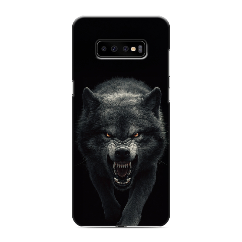 Силиконовый противоударный чехол на Samsung Galaxy S10 Plus с принтом Волк Силиконовый противоударный чехол на Samsung Galaxy S10 Plus с принтом Волк