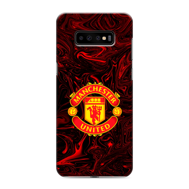 Пластиковый чехол на Samsung Galaxy S10 Plus с принтом Manchester United Пластиковый чехол на Samsung Galaxy S10 Plus с принтом Manchester United