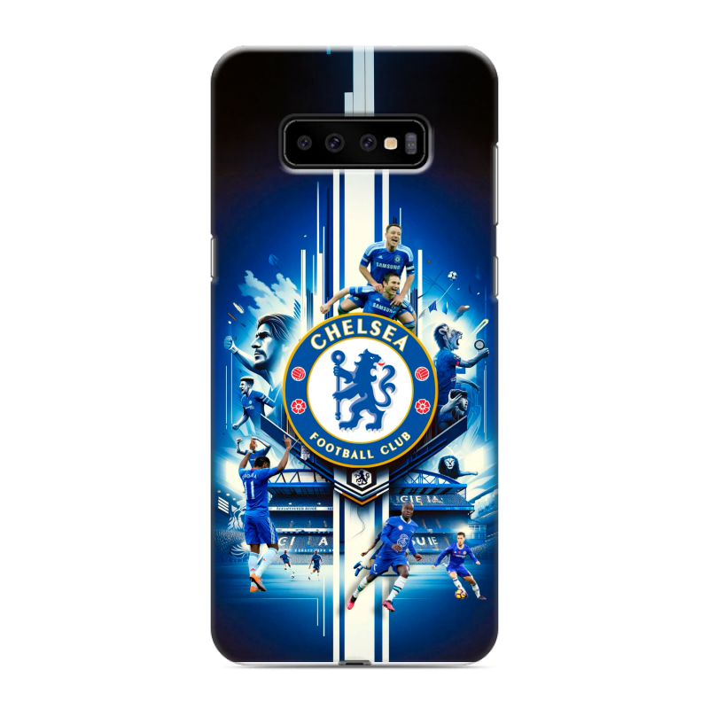 Силиконовый противоударный чехол на Samsung Galaxy S10 Plus с принтом Chelsea Челси Силиконовый противоударный чехол на Samsung Galaxy S10 Plus с принтом Chelsea Челси