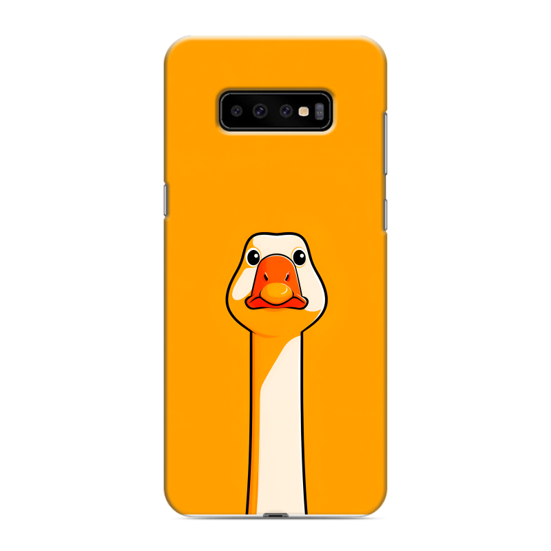 Силиконовый противоударный чехол на Samsung Galaxy S10 Plus с принтом Смешная утка Силиконовый противоударный чехол на Samsung Galaxy S10 Plus с принтом Смешная утка