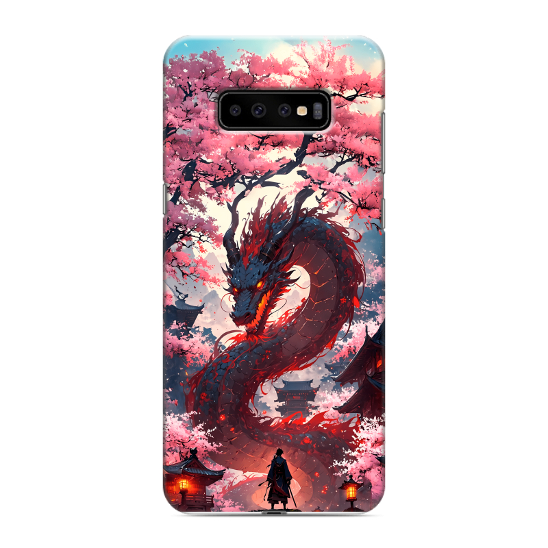 Пластиковый чехол на Samsung Galaxy S10 Plus с принтом Дракон Японский Пластиковый чехол на Samsung Galaxy S10 Plus с принтом Дракон Японский