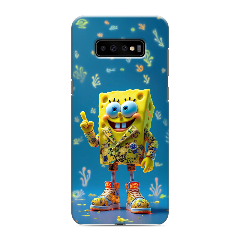 Силиконовый чехол на Samsung Galaxy S10 Plus с принтом Спанч боб Спанчбоб Силиконовый чехол на Samsung Galaxy S10 Plus с принтом Спанч боб Спанчбоб